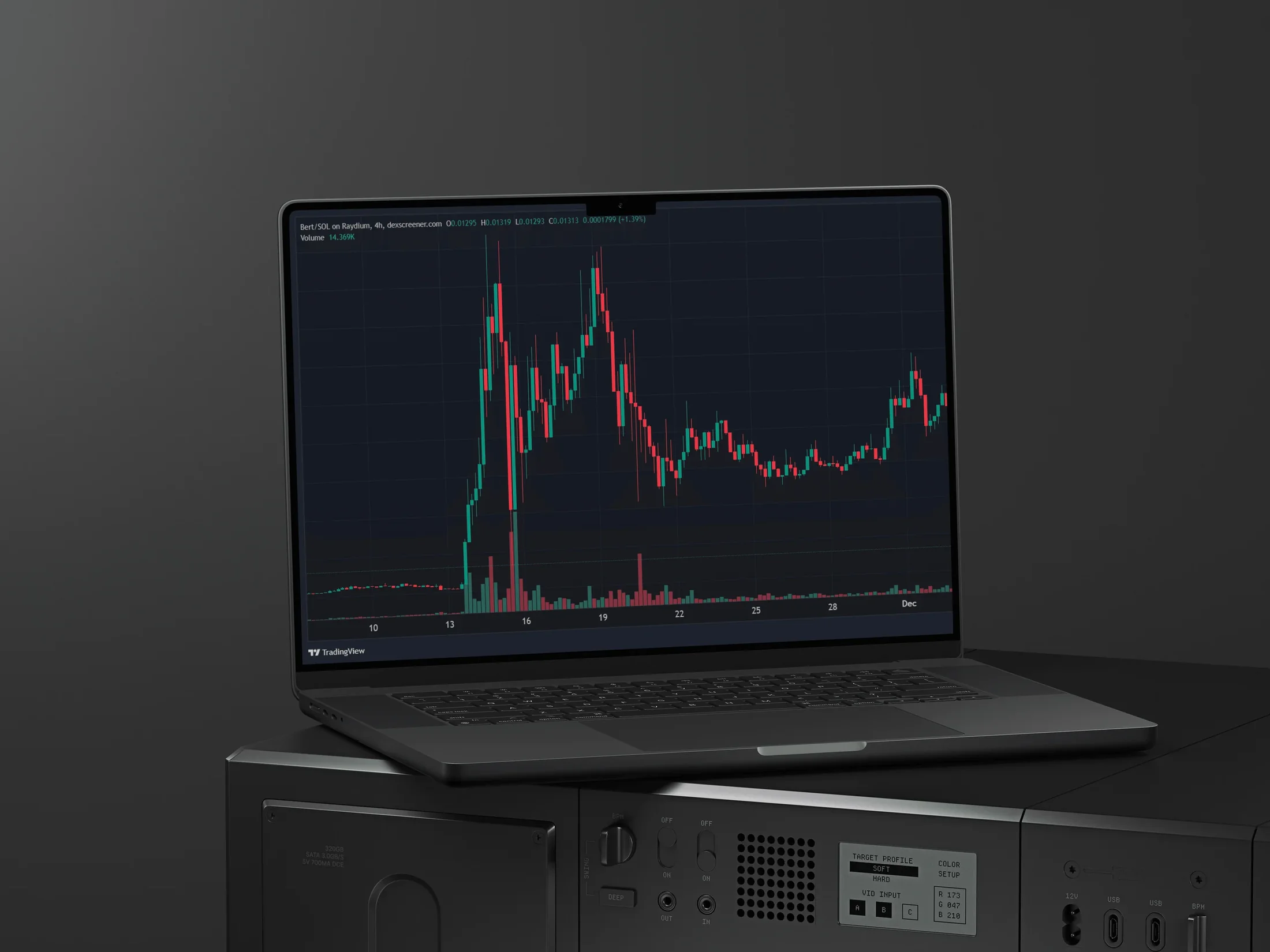 $BERT price chart on a laptop