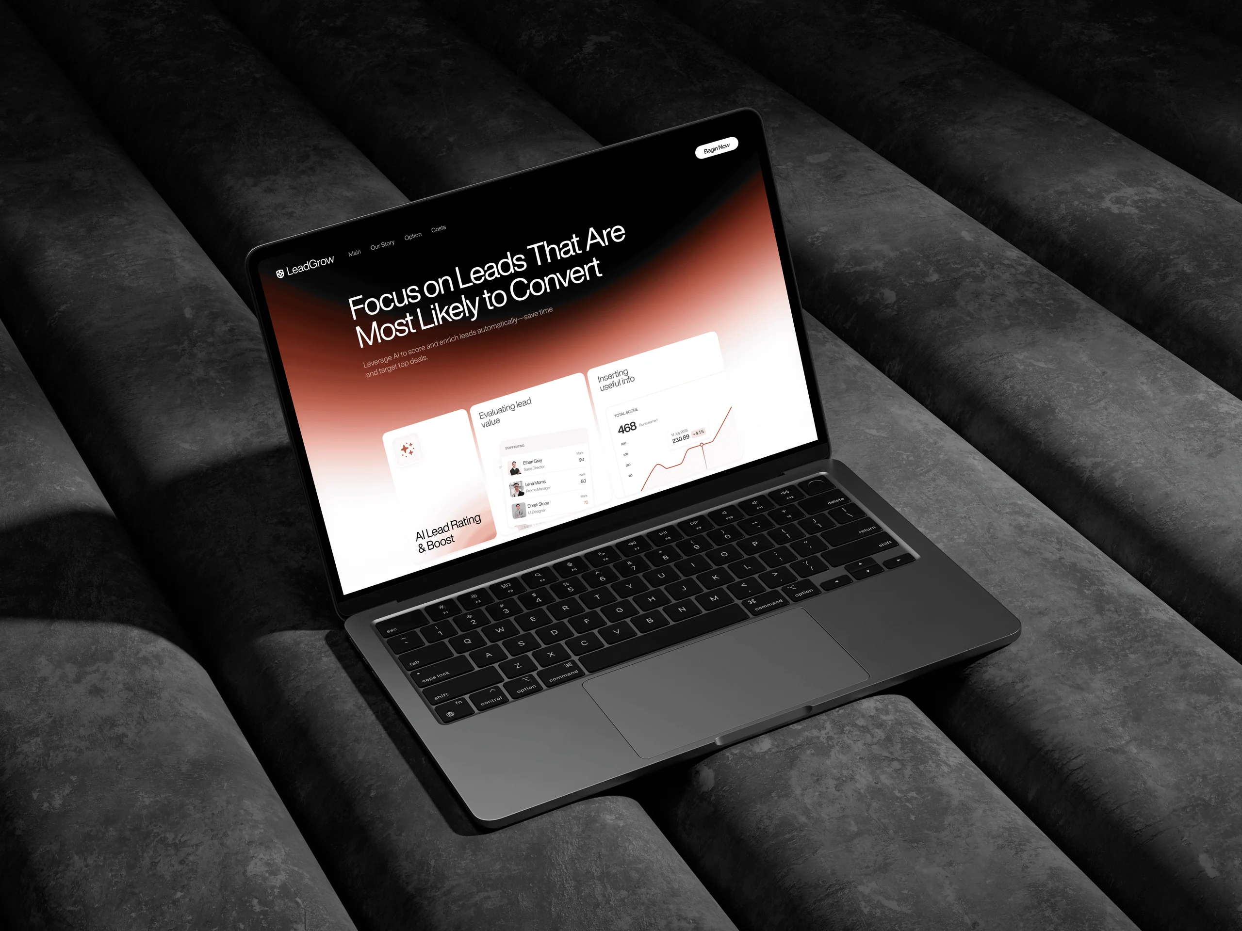 Lead scoring, saas website